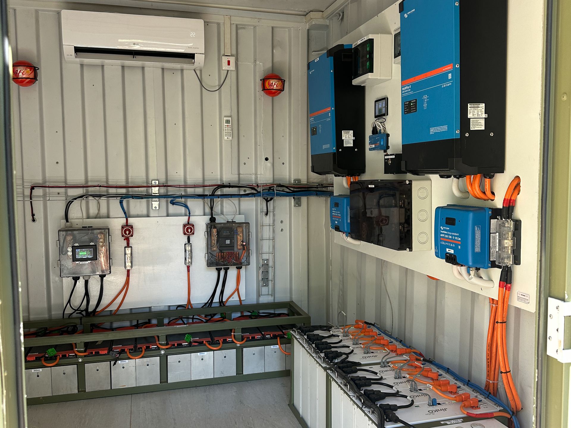 Solar charging container interior