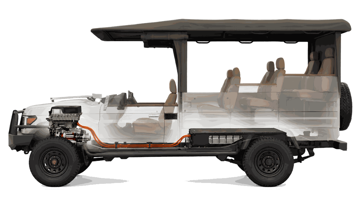 Land Cruiser electric drivetrain cutaway