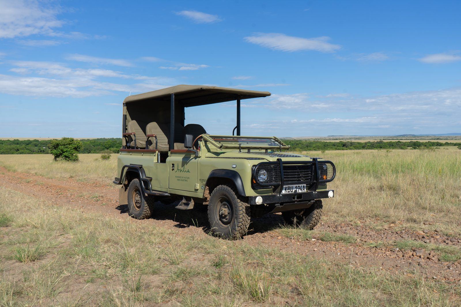 Electric Land Rover front on