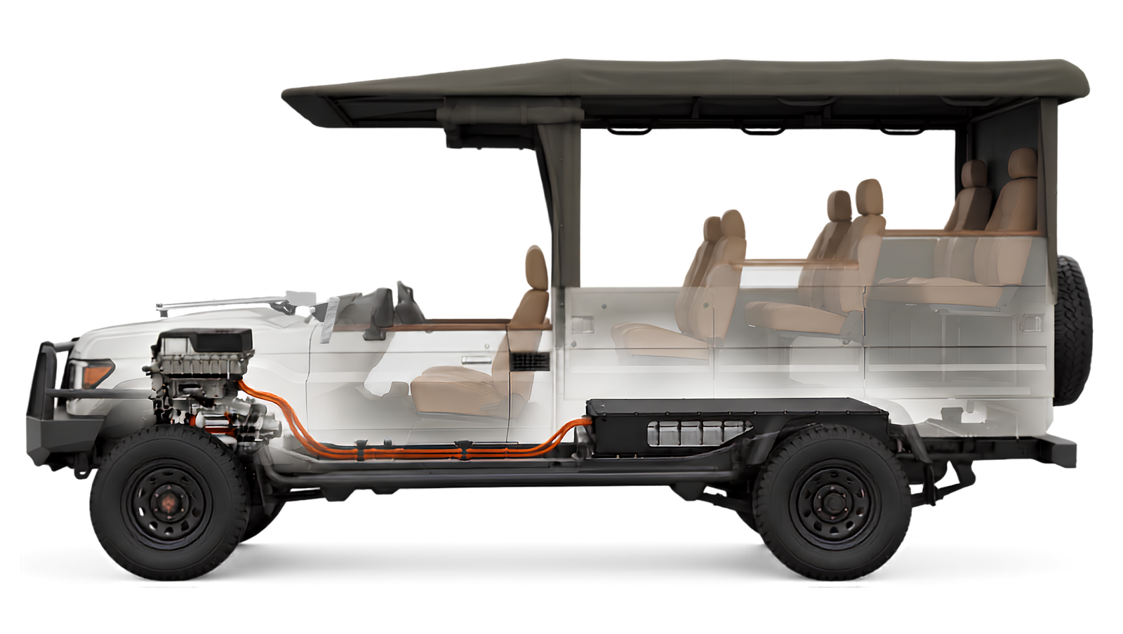 Land Cruiser electric drivetrain cutaway