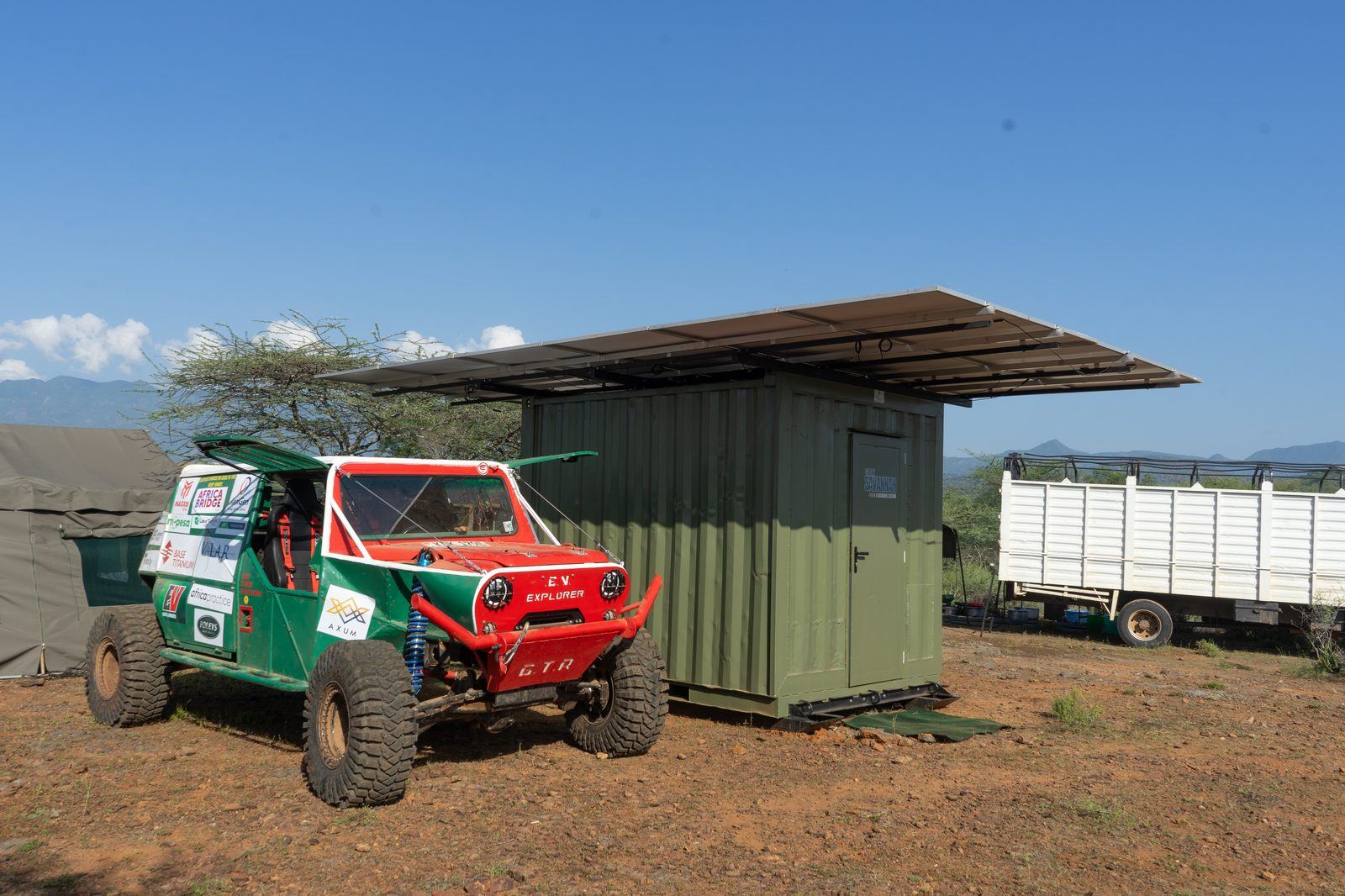 Solar container powering remote operations