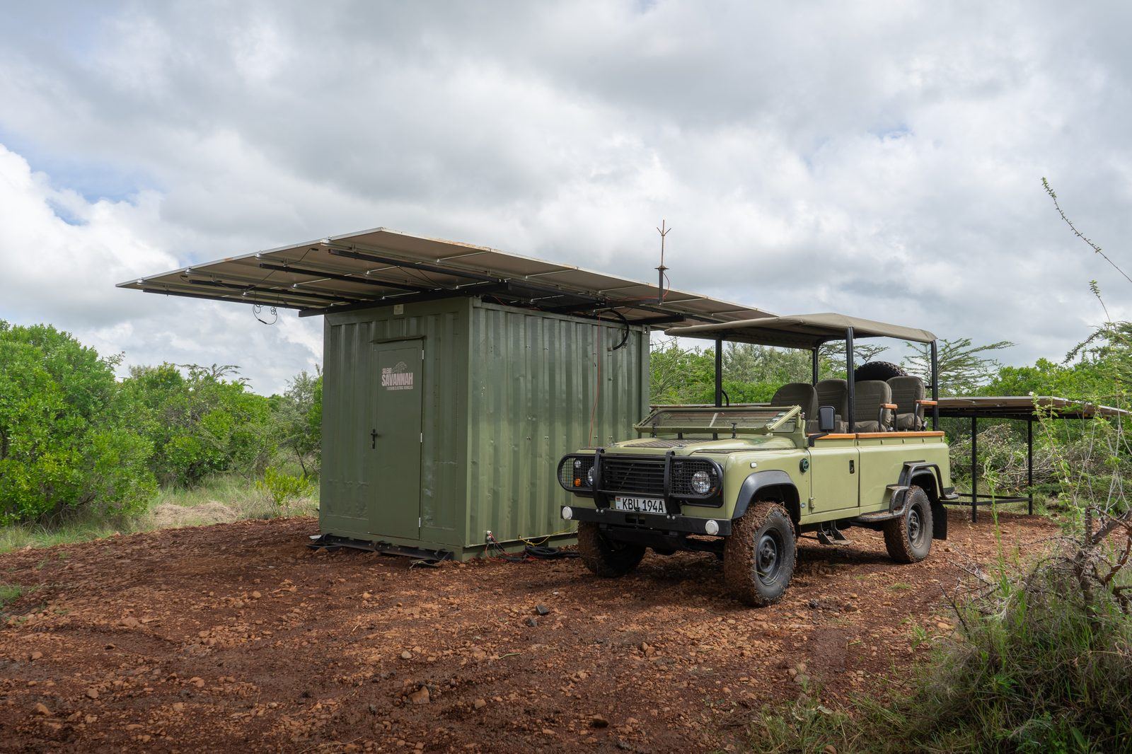 Solar charging station in the field