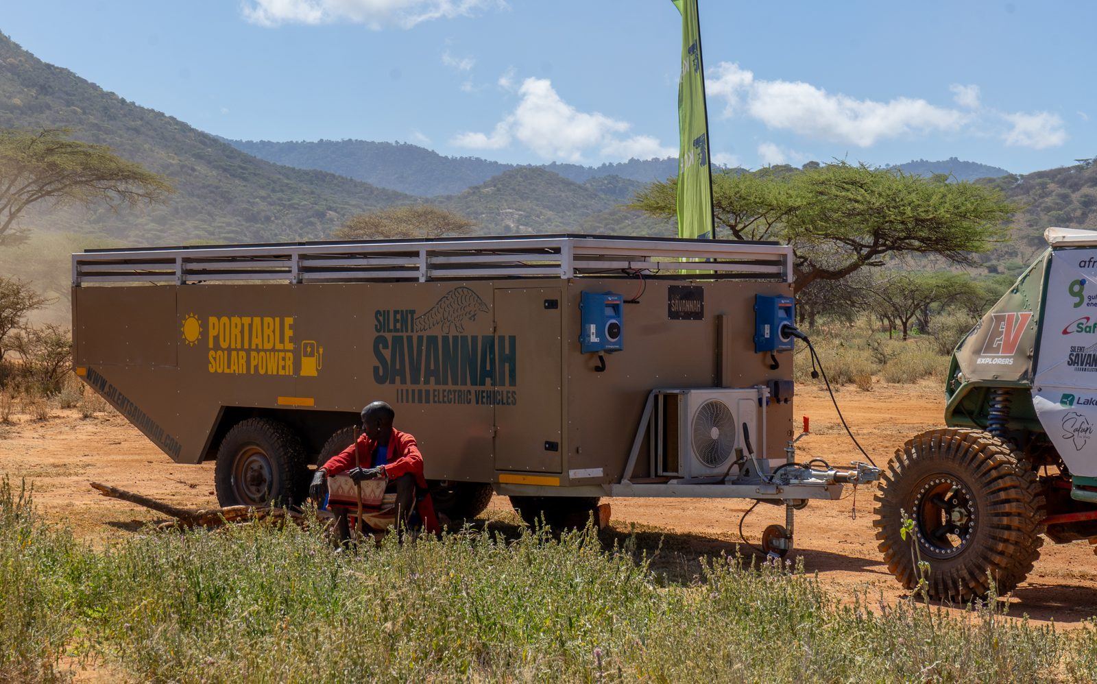 Solar trailer close up